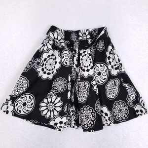 Look At Me Skirt Womens One Size Black White Medallion Floral A Line Mini
